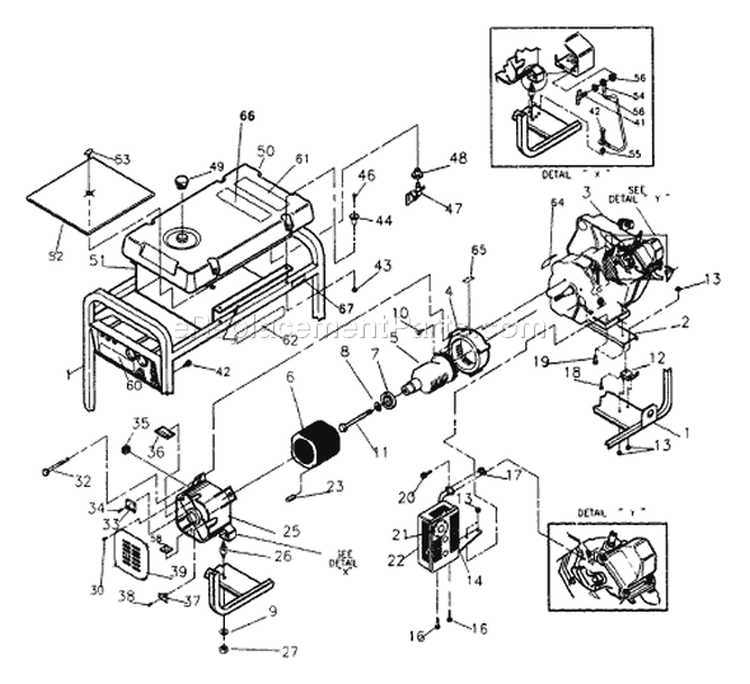Page B Diagram and Parts List for 9441-4 3,500 XL Briggs and Stratton Generator